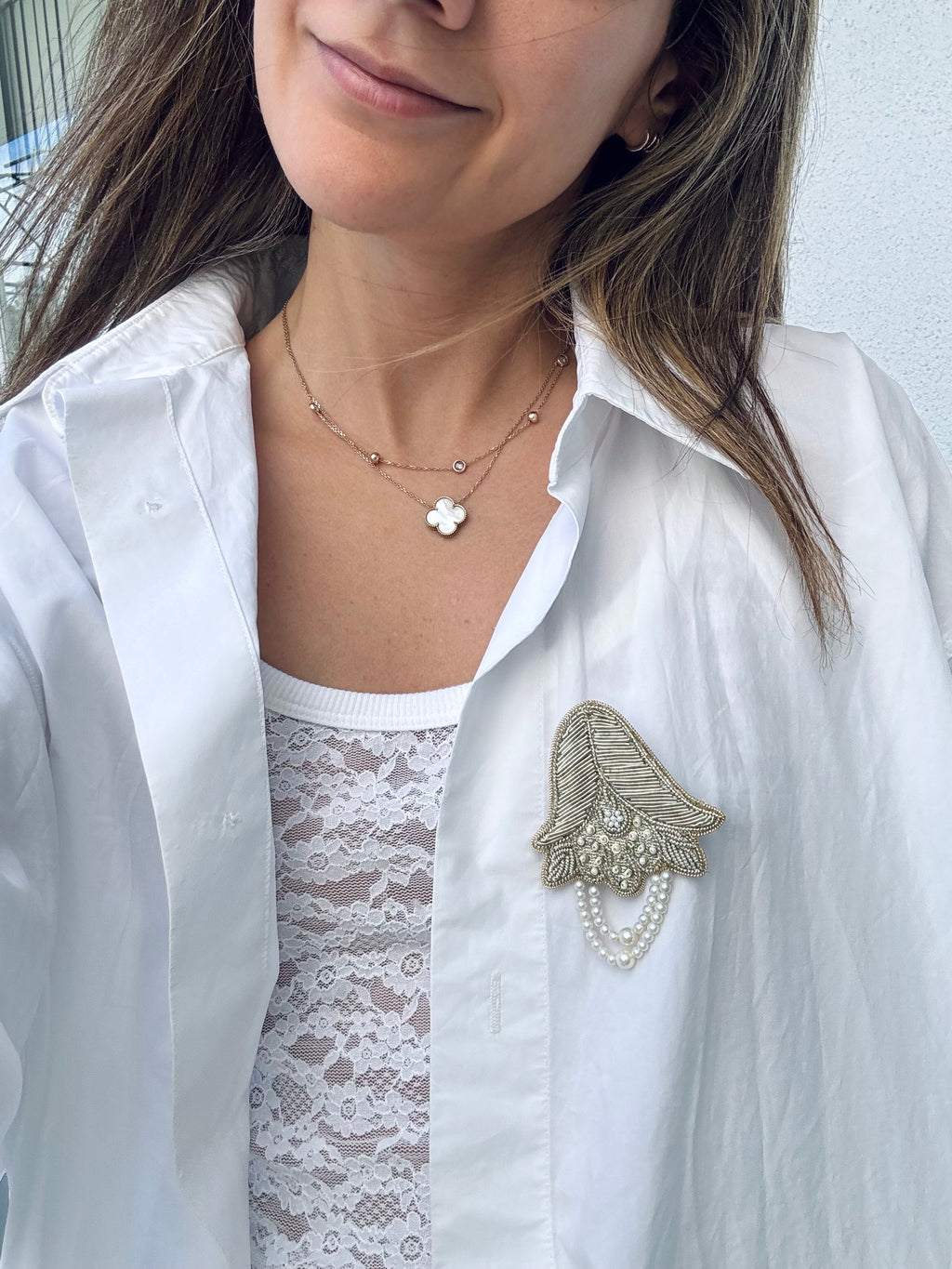 White Lotus Brooch