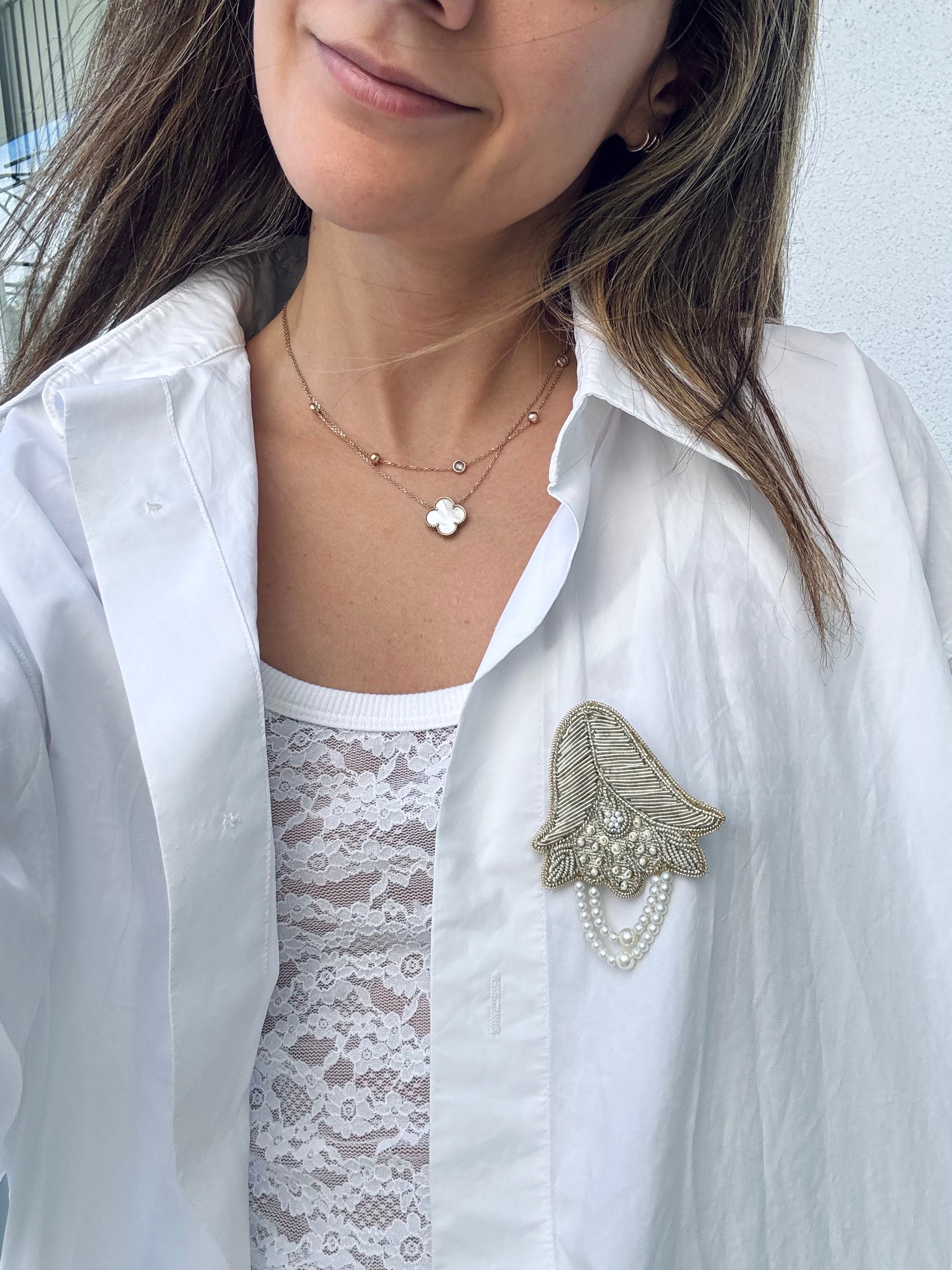 White Lotus Brooch