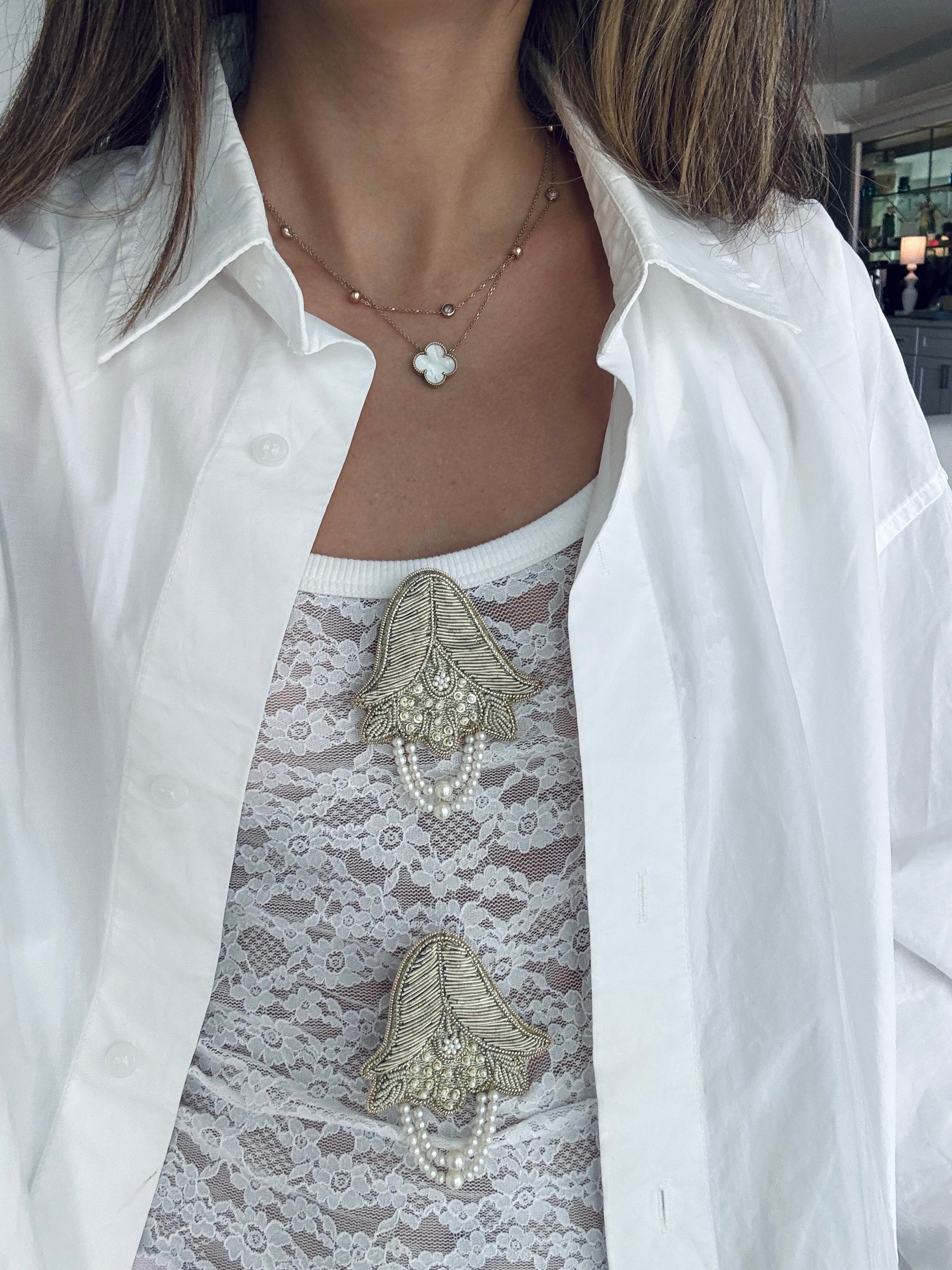White Lotus Brooch