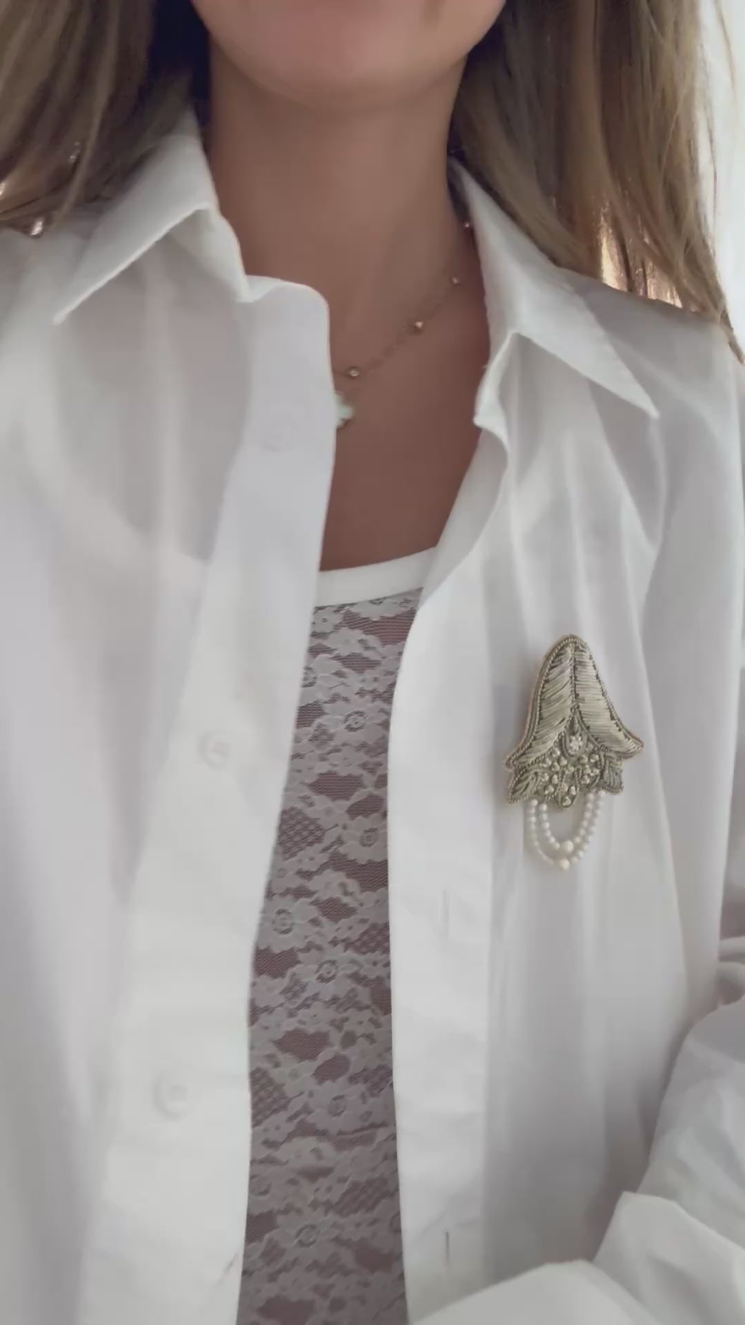 White Lotus Brooch